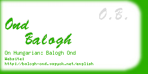 ond balogh business card